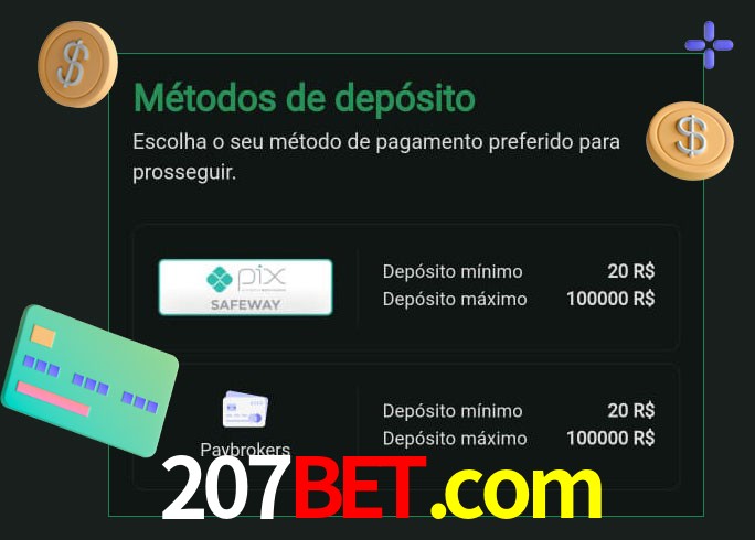 O cassino 207bet.com oferece uma grande variedade de métodos de pagamento