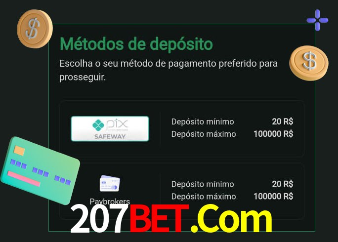 O cassino 207Bet.Com oferece uma grande variedade de métodos de pagamento
